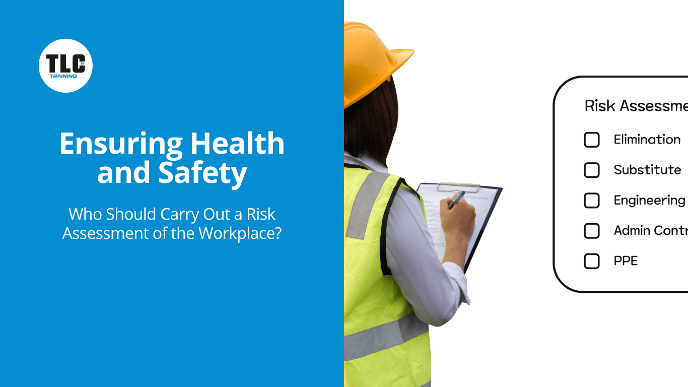 a woman wearing a safety vest and conduct workplace risk assessment